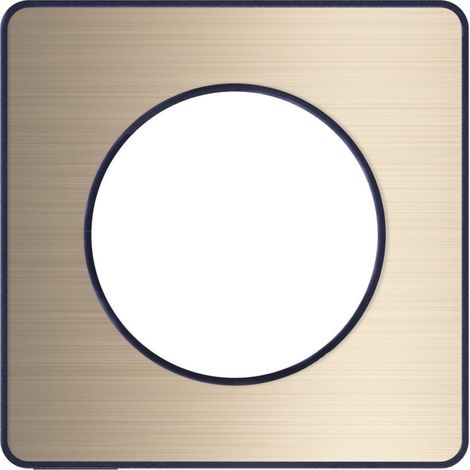 Schneider Electric – Plaque Schneider Odace Touch 1 poste – Bronze brossé avec liseré anthracite – H 85mm, L 85mm, P 10mm – IK04, IP21 D (1/7)