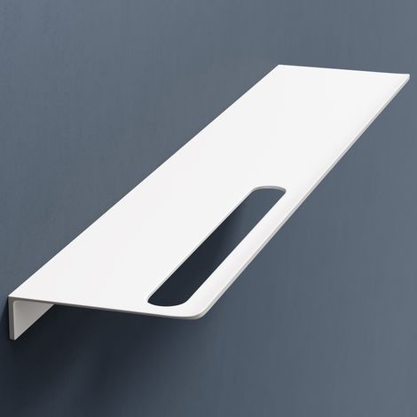 doporro Duschablage ohne Bohren aus Aluminium, Länge 60 cm, selbstklebendes Duschregal mit Handtuchhalter, 2-in-1 Badezimmer Organizer für Dusche & Bad, Matt weiß (1/5)
