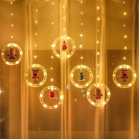 Guirlande lumineuse de Noël en rideau, décorations d'intérieur avec lumières clignotantes, 3 m x 0,5 m, haute qualité, sûre et durable, 8 modes de clignotement (1/5)