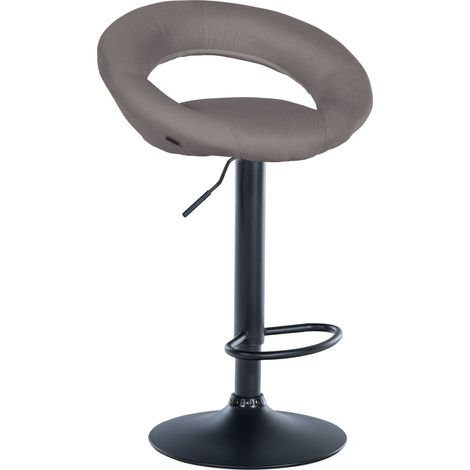 Sgabello da bar x1 seduta rotonda stile contemporaneo tessuto grigio e metallo nero 100005921