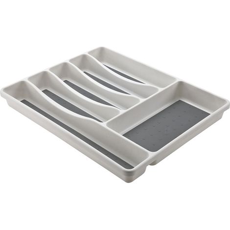 Besteck Organizer Mondex 6 Fächer Weiß Grau 39x31 cm