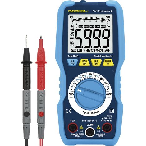 Pancontrol PAN Profimeter-2 Digital-Multimeter True-RMS-Multimeter Spannungsprüfer, 5999, CAT III 600 V, 166 x 78 x 48 mm (1/5)