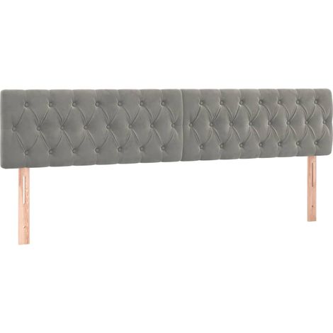 Maison Exclusive - Têtes de lit Gris clair 200x7x78/88 cm Velours (1/5)