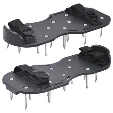 Alovez - Chaussures de Gazon avec semelles de clous - Chapes de chaussures - Aérateur de gazon, Noir, Taille Unique (1/5)