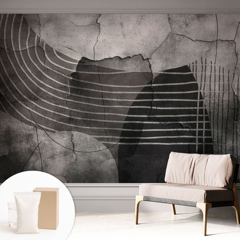 Papier peint intissé décoratif pour salon chambre et cuisine Facile à poser avec colle Lignes abstraites 312x219 cm (1/5)