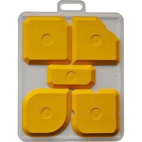 Lot de 5 spatules professionnelles en silicone et acrylique pour joints parfaits – jaune, maniables et résistantes (1/5)