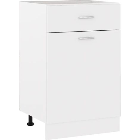 Mueble de cocina moderno y práctico con cajones 50 x 46 x 81 cm elegante acabado en madera de ingeniería blanca 020047659 (1/5)