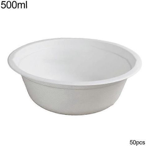 Lot de 50 bols jetables biodégradables et écologiques pour la cuisine, utilisables dans des récipients chauds ou froids JIKAIX (1/5)