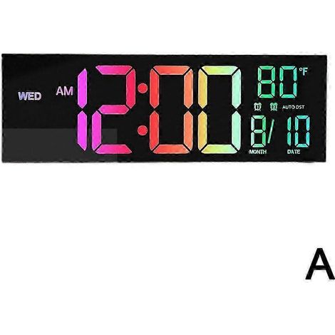 Horloge murale numérique de grande taille (16 pouces) avec télécommande et écran LED (1/5)