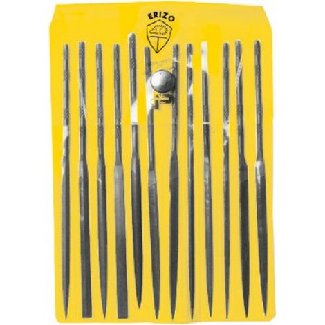 Set di lime ERIZO Entrefina (fagiolo limas) Miniatura Alba Plana Triangolare Rotonda Quadrato Lima di ago 12 Pezzi (1/2)