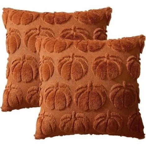 Housse de coussin - Automne - Citrouille - 45x45 cm - Marron - Décoration intérieure (1/4)