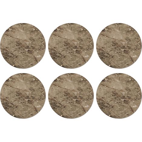 POSAVASOS Lot de 6 Marbre - Marron - Paillettes 10x10 cm (1/5)