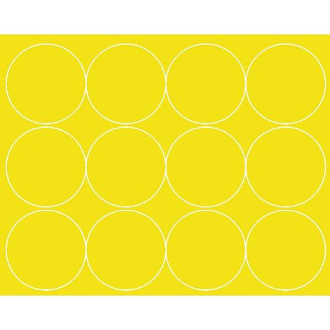 Pegatinas circulares de 12 cm, pegatinas circulares con puntos, 12 unidades, amarillo brillante.