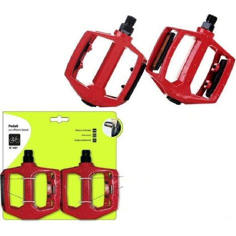 TRADE SHOP - Pedali Universali Con Riflettori Laterali Per Bici Bicicletta Antiscivolo Xc1667 -