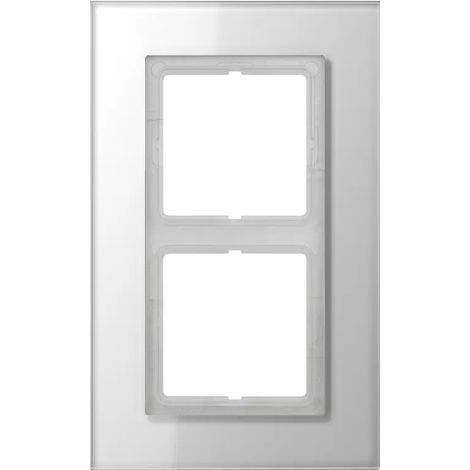 Jung Glasrahmen 2fach, senkrechte und waagerechte Montage, Glas, LS PLUS, alpinweiß LSP982GLWW (1/2)