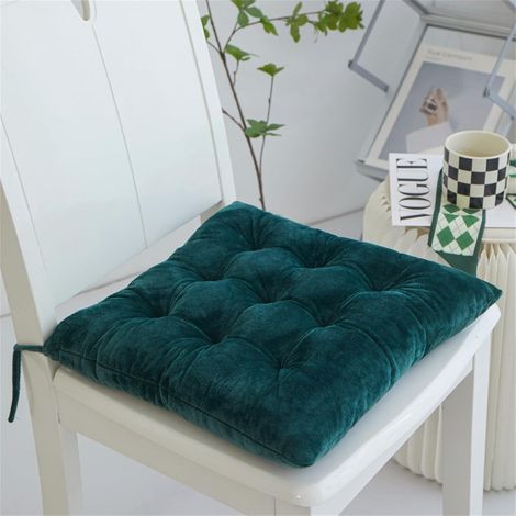 Indoor and Outdoor Chair Pad, Soft Quilted Chair Cushion, Thick Floor Cushion, Comfortable Seat Cushions for Garden, Yoga, Meditation, Office (40 40 7cm, Dark Green) (1/5)