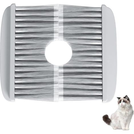 Brosse toilettage bac litière chat poils doux, faible entretien, fixation intégrée bac (1/4)