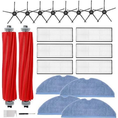 22 repuestos para robots aspiradores S7, S7+, S7 MaxV, S7 MaxV Plus, T7S, T7 Plus y T7S Plus: 2 cepillos giratorios, 6 filtros, 8 cepillos laterales, 4 toallitas húmedas. (1/5)