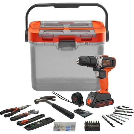 Bohrmaschine Black Decker BCKSB02 orange schwarz 18 Volt leicht