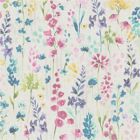 Flowers wallcovering wall Profhome 396061 hot embossed non-woven wallpaper slightly textured aquarelle style matt white fuchsia violet green 5.33 m2 (1/5)