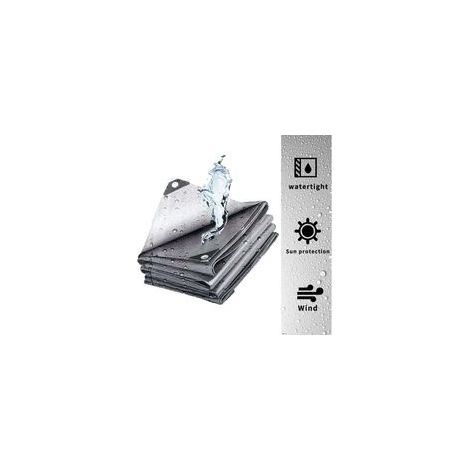Bâche de protection de 3,2 m, bâche avec œillets, bâche de protection résistante aux déchirures, bâche imperméable idéale pour le bois de chauffage, le jardin et les voitures (1/4)