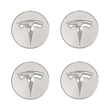 Enjoliveurs argentés pour Tesla Model 3/X/S/Y (1/4)