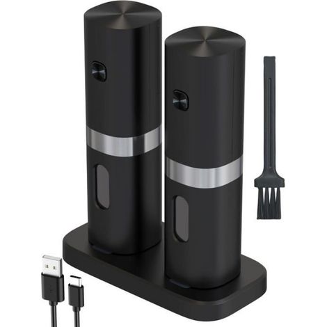 2 Moulin à sel et poivre,électrique,rechargeable,céramique,réglable,cuisine,restaurant (1/5)