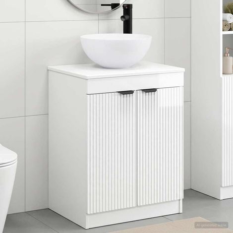 Beyamis Ensemble de meubles de salle de bain blanc brillant (1/5)
