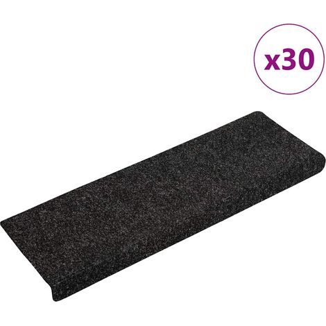 Stufenmatten Selbstklebend 30 Stk. 65x21x4 cm Schwarz Rechteckiger Rand