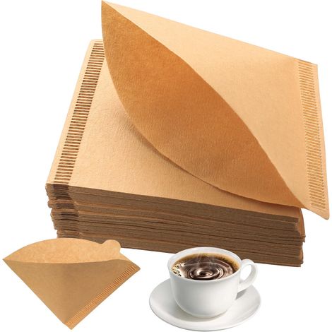 Packung mit 200 Kaffeefiltern aus Papier, Größe 1, kompatibel mit ungebleichten konischen Filtern der Größe 01 für Filterkaffeemaschinen (1 bis 2 Tassen)