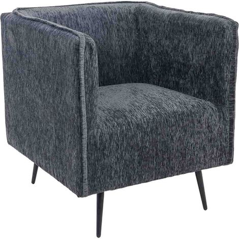 Sillón de madera tapizado gris 71.5x73x82h cm (1/5)