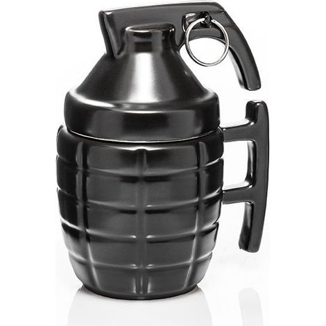 Granatroter Becher mit Anstecknadel - schwarz (1/5)