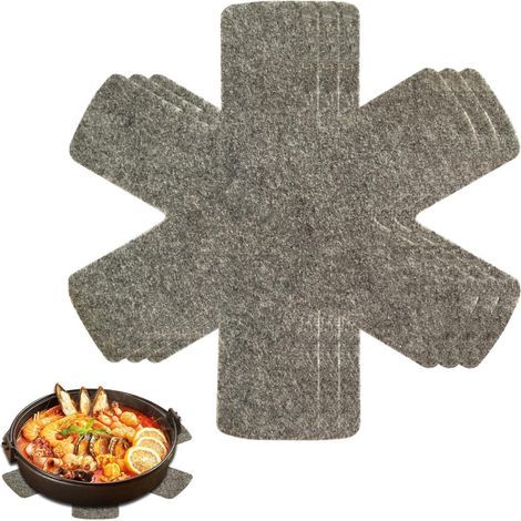 Lot de 3 protège-poêles en feutre - Protection empilable - Protection de casserole - Protection de poêle réglable - Taille réglable - Protection empilable (1/5)