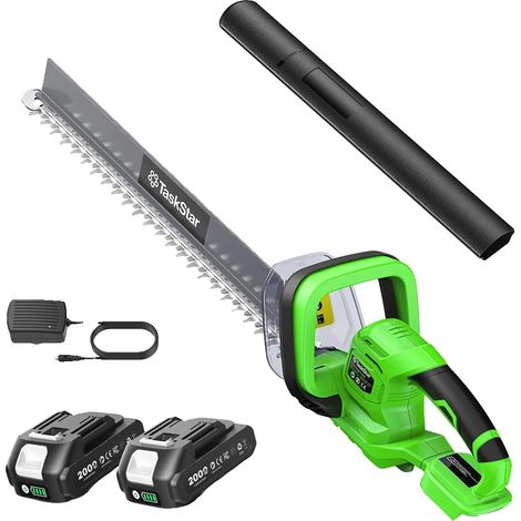 Taille-haie, lame à double action de 22 pouces, batterie rechargeable, avec batterie 2X2.0Ah (1/2)