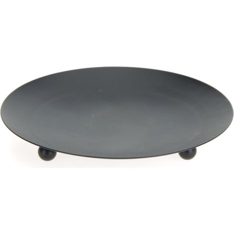 Sottocera per candele decorative, in metallo, colore nero, per interno, da 12 cm (1/2)