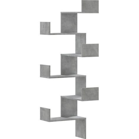 vidaXL Eckregal grau Beton 45x45x147cm aus Spanplatte