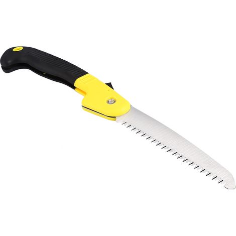 Scie à main pliante multifonctionnelle pour la coupe, l'élagage et la taille des arbres fruitiers - Outils de jardinage (Jaune) (1/5)