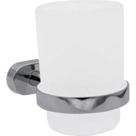 Inda - Bicchiere porta spazzolini Gaia cromo lucido/vetro