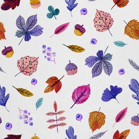 Tela decorativa para exteriores Oxford - Motivo: hojas coloridas, acuarela 2 (1/5)