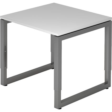 bümö Schreibtisch Serie-R Quadrat: 80 x 80 cm  Grau Graphit (1/5)