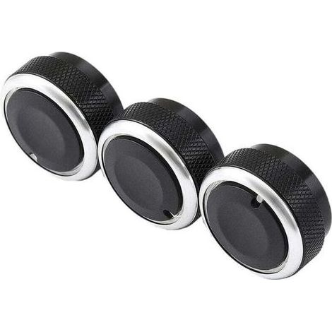 Lot de 3 boutons de climatisation A/C pour Ford Focus, noir (1/4)