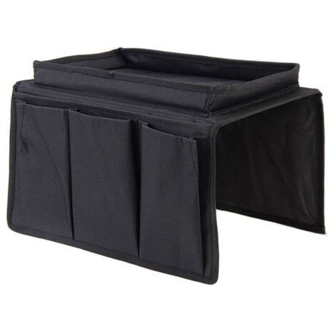 BUNTHAUS Organiseur d'accoudoirs de canapé, organiseur de canapé avec plateau de rangement avec télécommande, support pour téléphone, livre, magazines