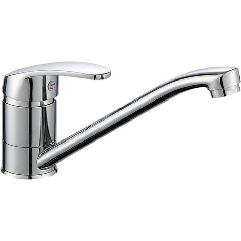 Sink mixer tap, single-lever kitchen mixer tap, 360° swivel, hot and cold water supply, complete accessories, brass, chrome, silver (1/4)