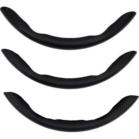 3 pièces housse volant fibre carbone antidérapante segmentée protecteur véhicule universel pour voitures camions SUV berlines van noir 38 cm/15 in (1/5)