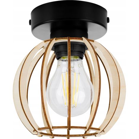 LAMPADA DA SOFFITTO, LAMPADA DA PARETE, PARALUME IN LEGNO, LED (1/5)