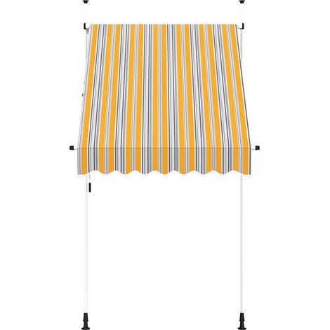 Store Banne - Auvent rétractable manuel 150 cm Rayures jaunes et bleues fr11018 - Maison La Vie (1/5)