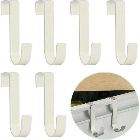 6 Pièces Crochet pour Radiateur et Porte Serviette, Plastique, Salle de Bain - Blanc (1/4)