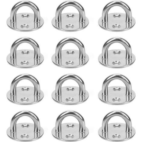 Bardusch-Lot de 12 crochets à œil en acier inoxydable M5, crochets de plafond, crochets de fixation murale pour suspendre des objets (1/4)