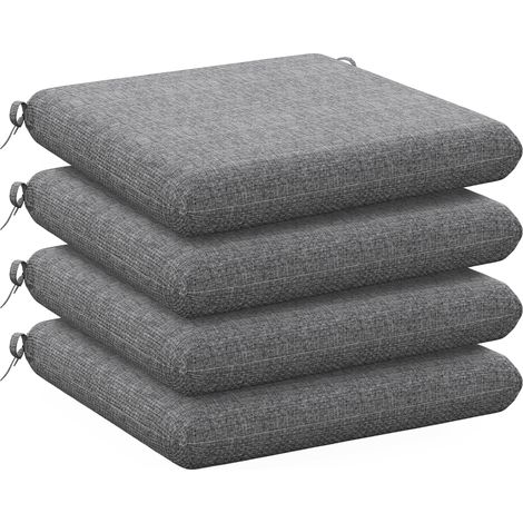 Coussins pour chaise de salle à manger 47x47x7cm Imperméable UV50+ Gris Lot de 4 (1/5)