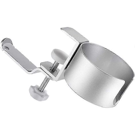 Porte-gobelet de bureau, support pour casque audio en alliage d'aluminium argenté, multifonctionnel pour une utilisation à domicile (1/5)